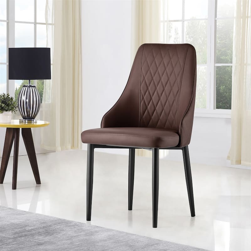 Faux Leather Upholstered Dining Chairs Set of 2 - 35.63"H x 17.72"W x 17.32"D
