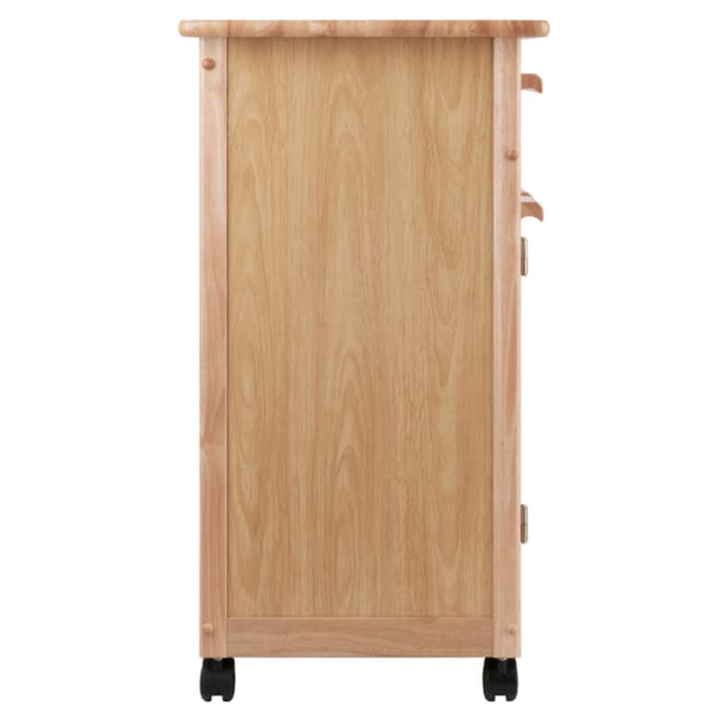 34.25" Beige Elegant Hackett Kitchen Cabinet Cart One Pull-Out Drawer