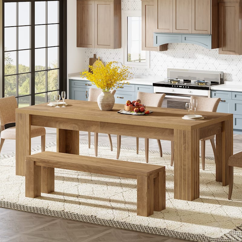 78.7-Inch Dining Table for 6-10, Large Farmhouse Kitchen Table