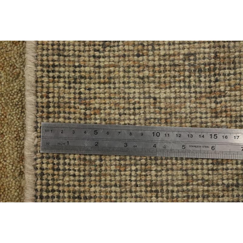 Hand Knotted Oriental 100% Wool Carpet Modern Solid Beige & Ivories Gabbeh Area Rug - 11' 1'' X 8' 1''