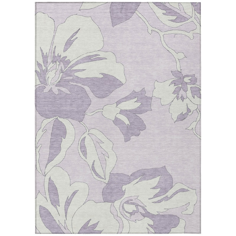 Machine Washable Indoor/ Outdoor Chantille Floral Rug