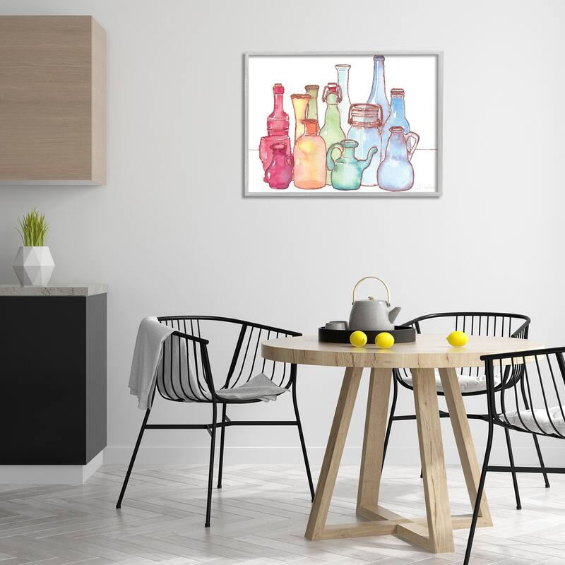 Stupell Colorful Vases Collection Framed Giclee Art Design By Stephanie Fielden