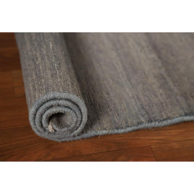 Hand Knotted Oriental 100% Wool Carpet Modern Modern Greys & Charcoal Gabbeh Area Rug - 4' 0'' X 2' 7''