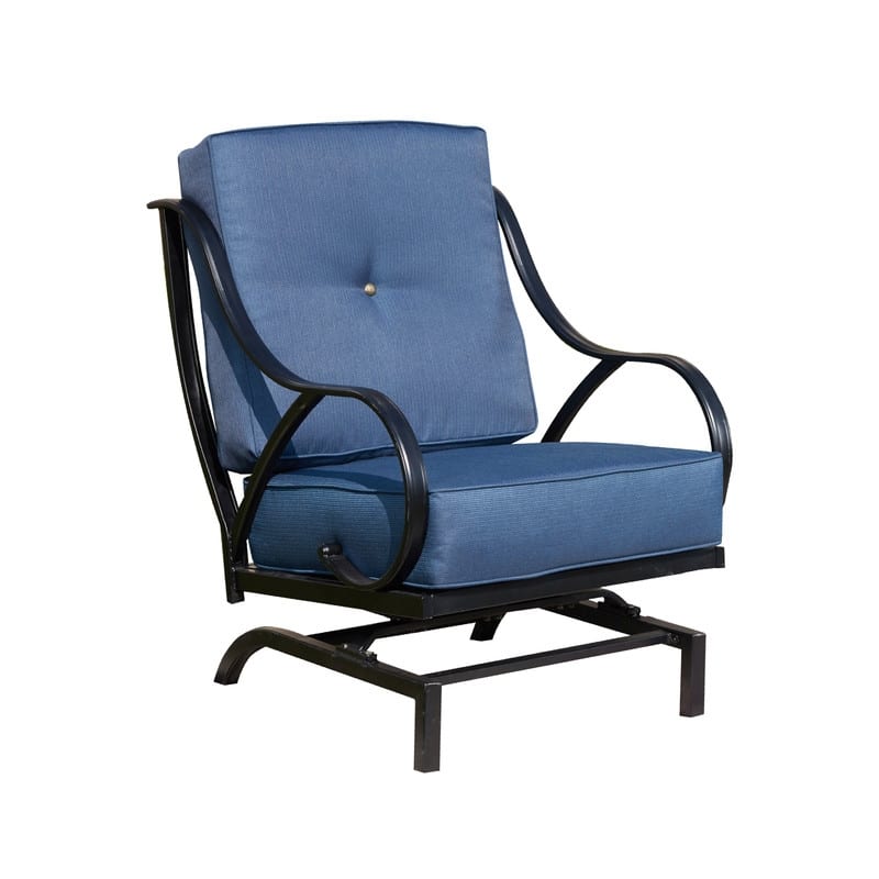 Patio Festival Outdoor Cushioned Rocking-Motion Chair - Blue
