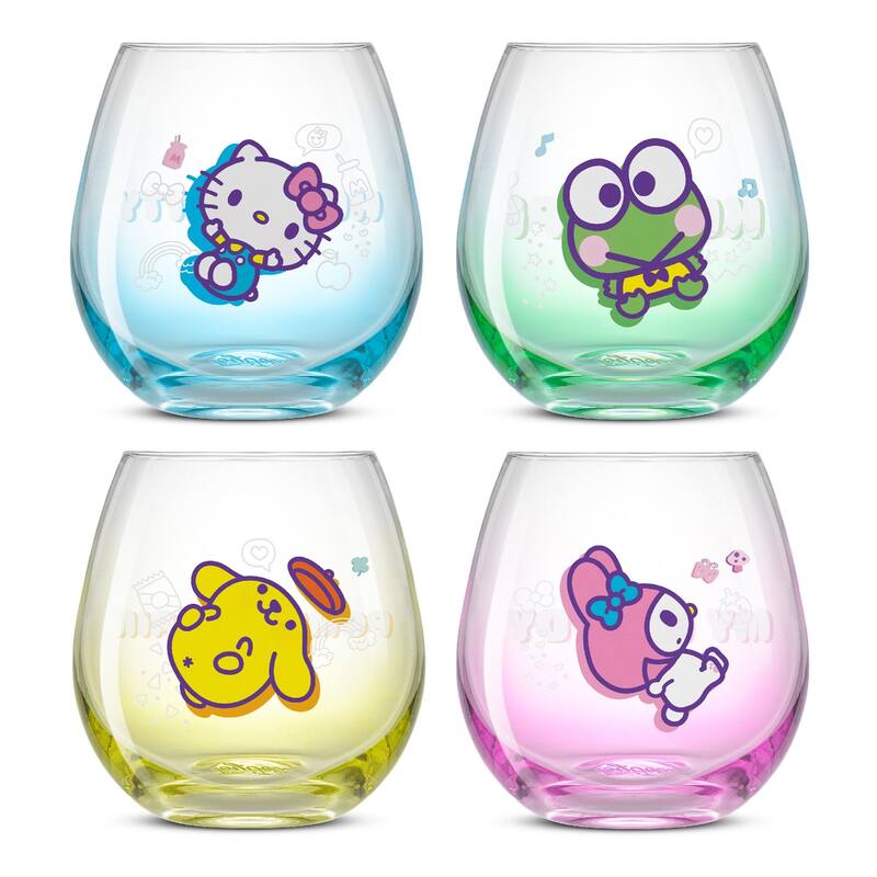 Hello Kitty® and Friends Above the Clouds Stemless Drinking Glasses - 15 oz - Set of 4 - Set of 4