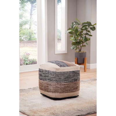 The Curated Nomad Jacona Handwoven Pouf