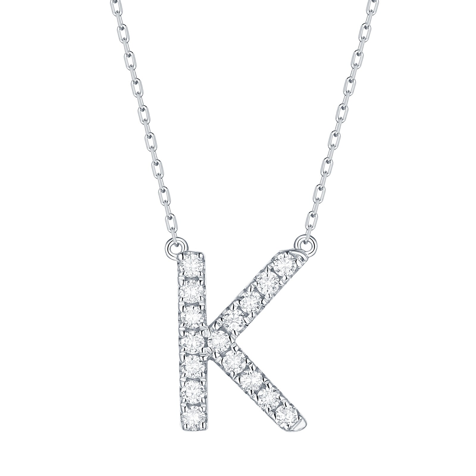 Shop Smiling Rocks 14k 0 25ct Lab Grown Diamond Initial Letter K Necklace G H Vs1 Overstock 31606357