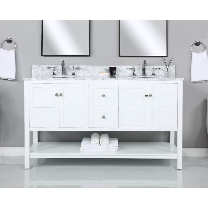 Modern 60" Double Bathroom Vanity Sink - 60"x21.5"x35"