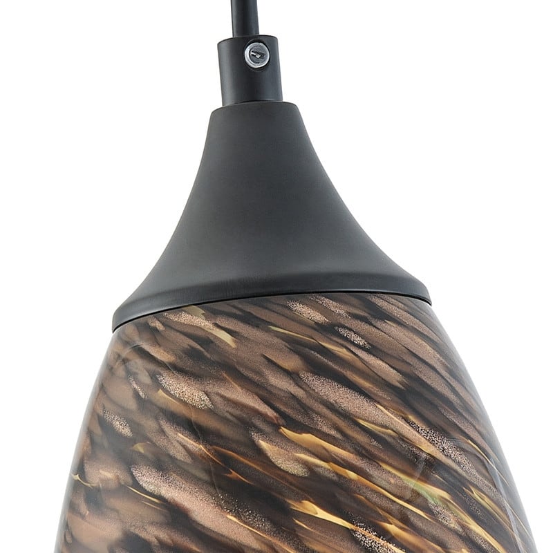 Black Metal and Glass Pendant Light for Kitchen Island Dining Room