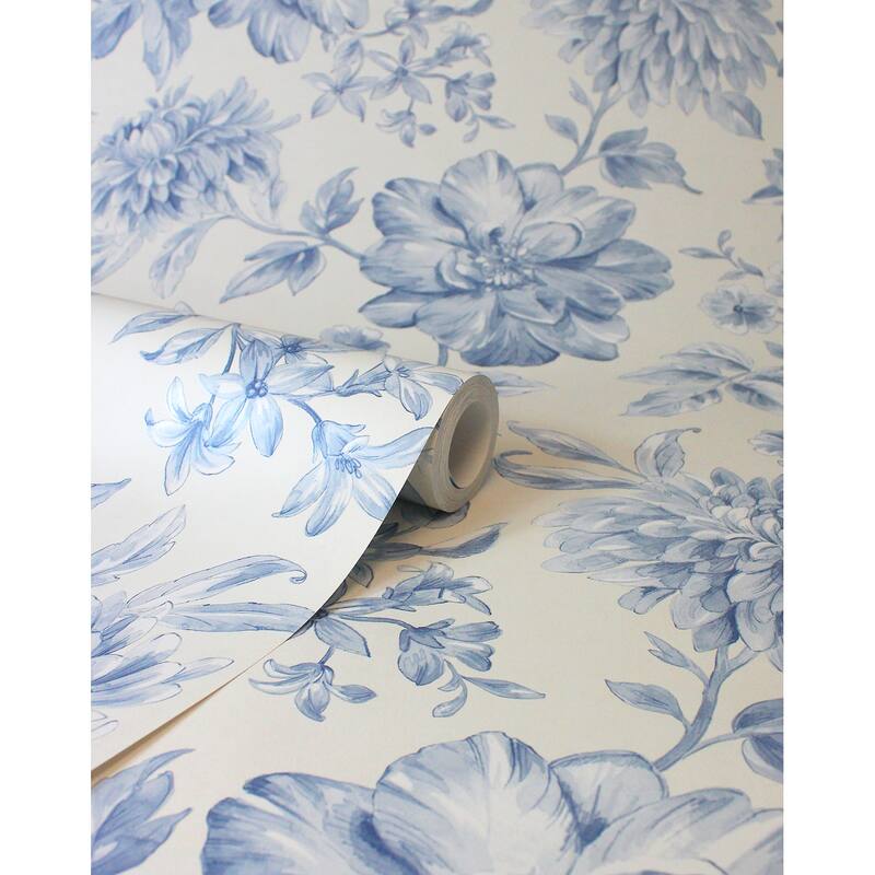 Fine Decor Gabriela Blue Floral Wallpaper