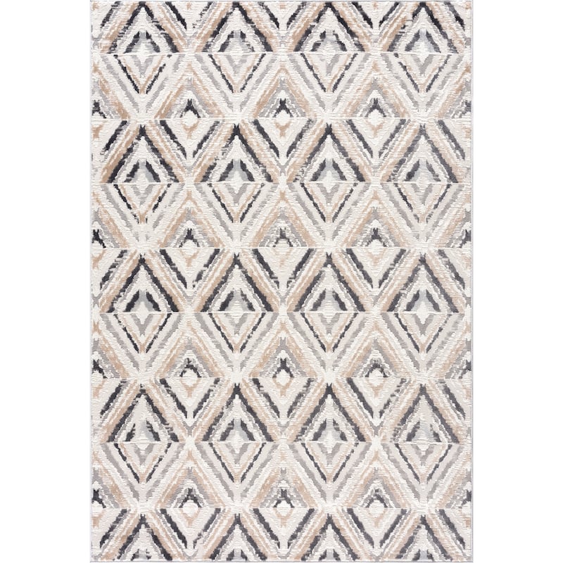 Abani Dune Contemporary Geometric Grey Textured Diamond Indoor Area Rug