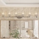 preview thumbnail 2 of 5, Acroma 6-light Modern Nickel Bathroom Vanity Light with Art Glass - 51 inches