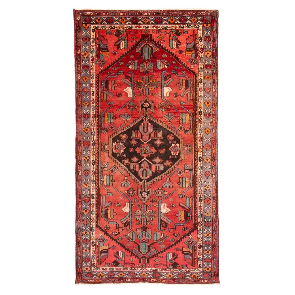 ECARPETGALLERY Hand-knotted Andelz Red Wool Rug - 3'10 x 7'10