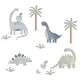 preview thumbnail 1 of 2, Lambs & Ivy Dino-Might Watercolor Dinosaur Theme Wall Decals/Stickers