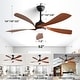 preview thumbnail 12 of 52, Sofucor 48 Inch Ceiling Fan with Light and Remote,Solid Wood Blades Low Profile,Smart Optional Work with Alexa/Google/App