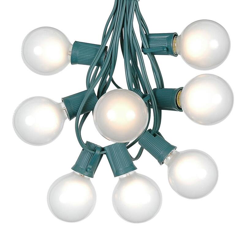25 Foot G50 Outdoor Globe Patio String Lights - Set of 25 G50 Globe Bulbs - White