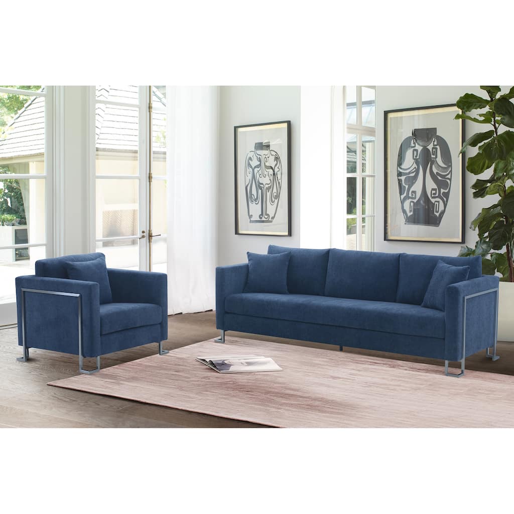 Heritage 2 Piece Fabric Upholstered Sofa & Chair Set