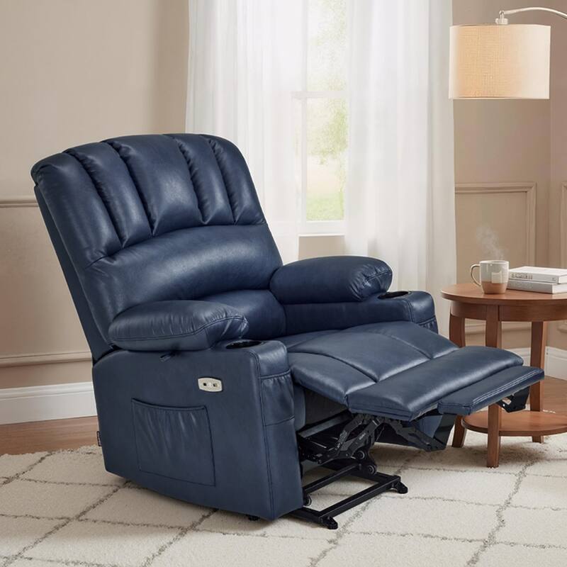 MCombo Power Lift Recliner Chair, Massage and Heat for Elderly, Extended Footrest,Cup Holders, USB Ports 7095