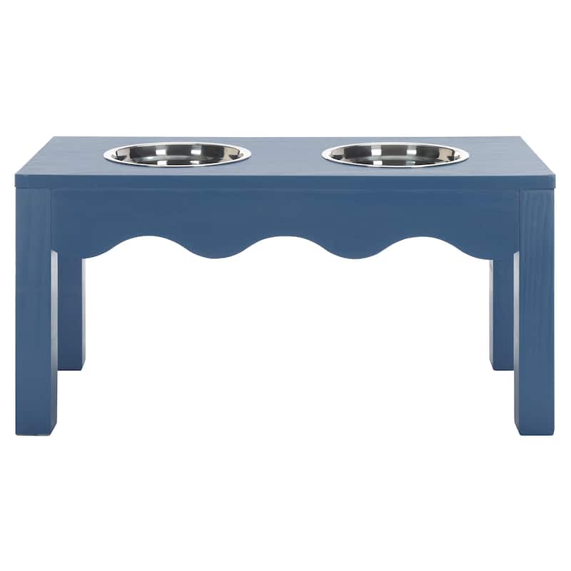 SAFAVIEH Lilith Raised Pet Feeder - 24"W x 11"D x 12"H - Blue