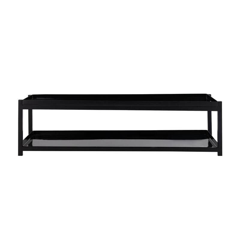 happimess Industrial Compact 10.75" 6-Pair 2-Tier Iron Shoe Rack