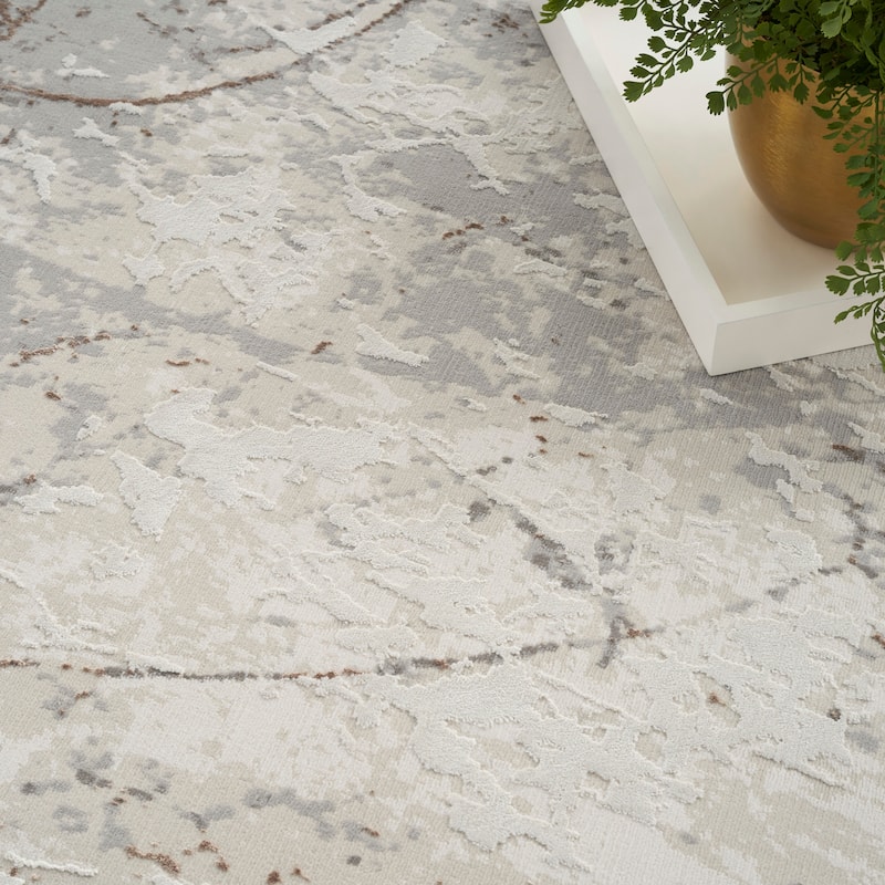 Nourison Desire Indoor only Grey Abstract Area Rug