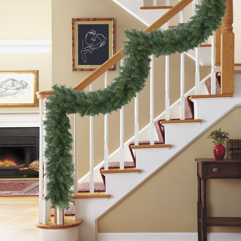 Puleo International 9 ft. x 10" Round Valley Pine Garland - Green - 9.8