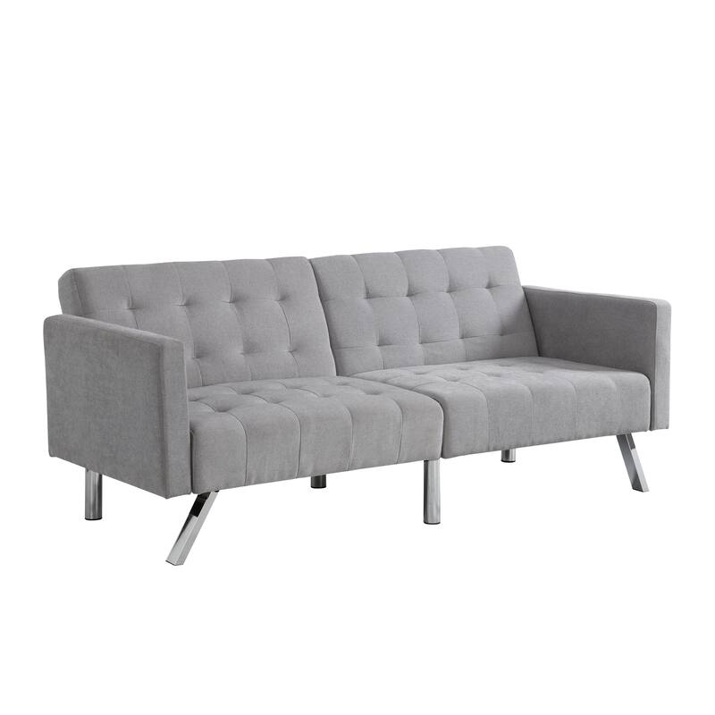 Convertible Folding Sofa Bed with Adjustable Split Back and Breathable Linen, Ideal for Small Spaces, Dorms, and Apartments