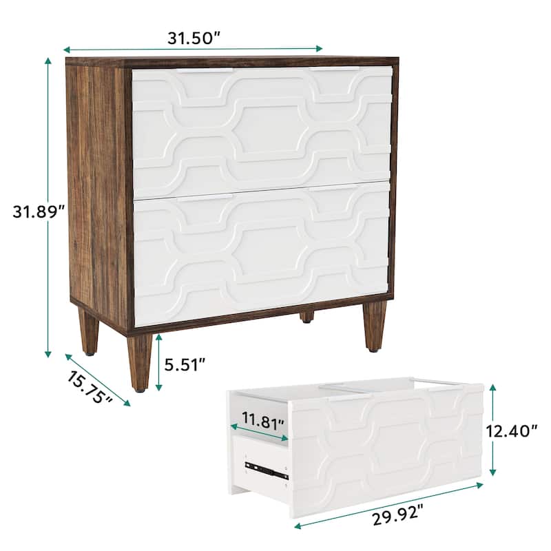 2 Drawer File Cabinet for Home Office, Filling Cabinet for A4/Letter/Legal Size