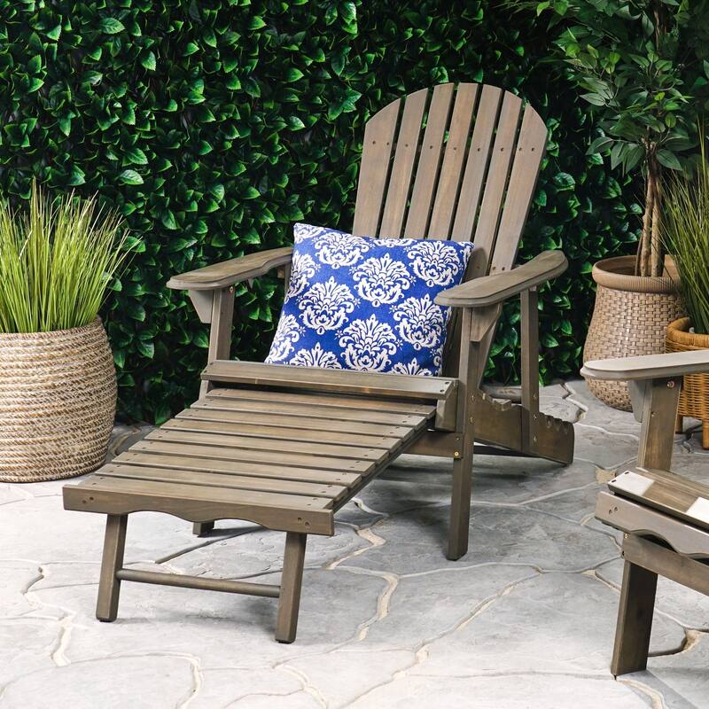 Rustic Acacia Wood Folding Adirondack Chair