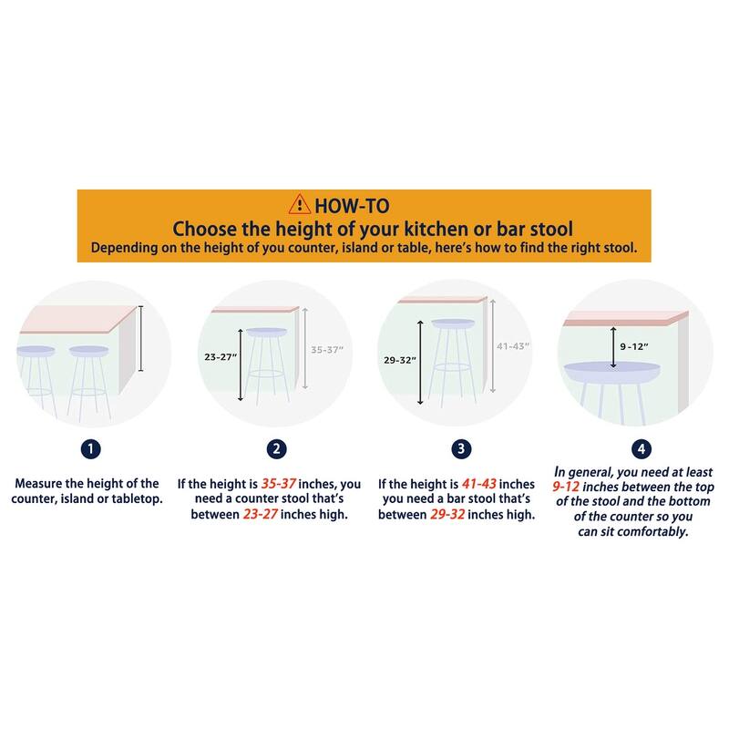 Glitzhome Set of 4 PU Leather Upholstered Swivel Counter or Bar Stools Pub/ Bar Chairs