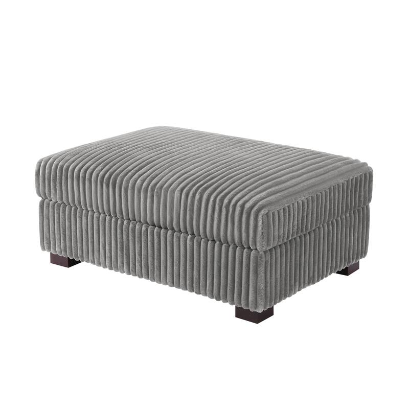Modern Cotton Flannel Upholstery Oversized Ottoman