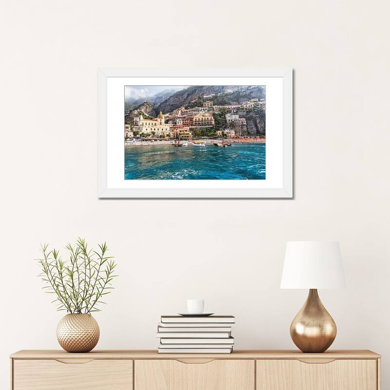 iCanvas "Low Angle View of Positano from The Sea, Amalfi Coast, Campania, Italy" by George Oze PFA