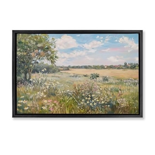 Stupell Vast Wildflower Field Framed Floater Canvas Wall Art Design By ...