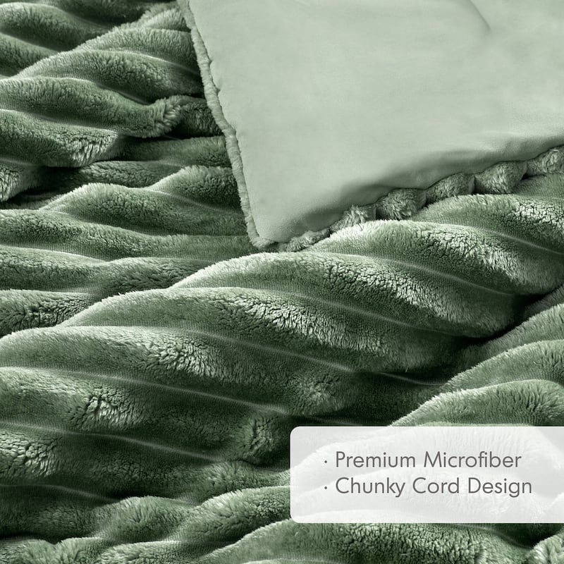 Chelsea Square Avril Fluffy Ribbed Plush Comforter Set
