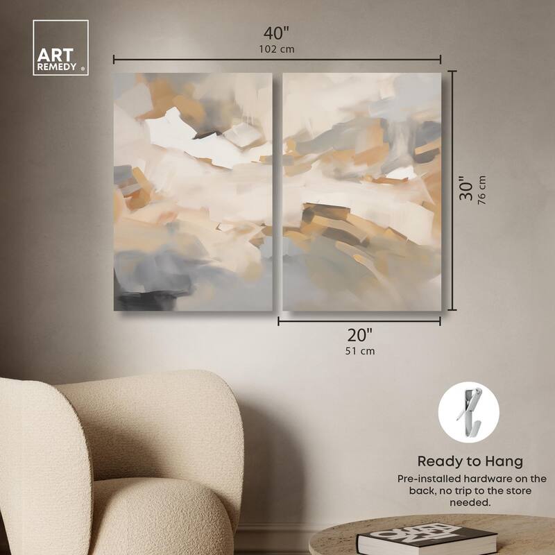 Lost in Thought Canvas Set of 2 by Art Remedy, Gallery Wrapped