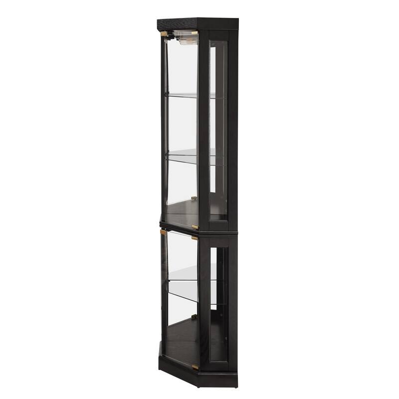 Corner Curio Cabinet with Lights-Stylish Glass Display Case for Living Room, Bar Storage & Collectibles
