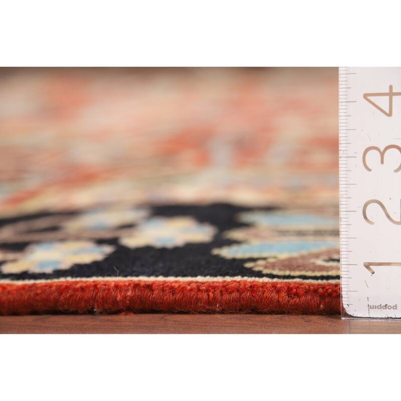 Orange Geometric Kazak Indian Area Rug Handmade Wool Carpet - 7'10" x 9'11"