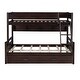 preview thumbnail 5 of 5, Espresso Twin over Full Solid Pine Wood Bunk Bed with Storage Shelves & Twin Size Trundle, Guard Rails