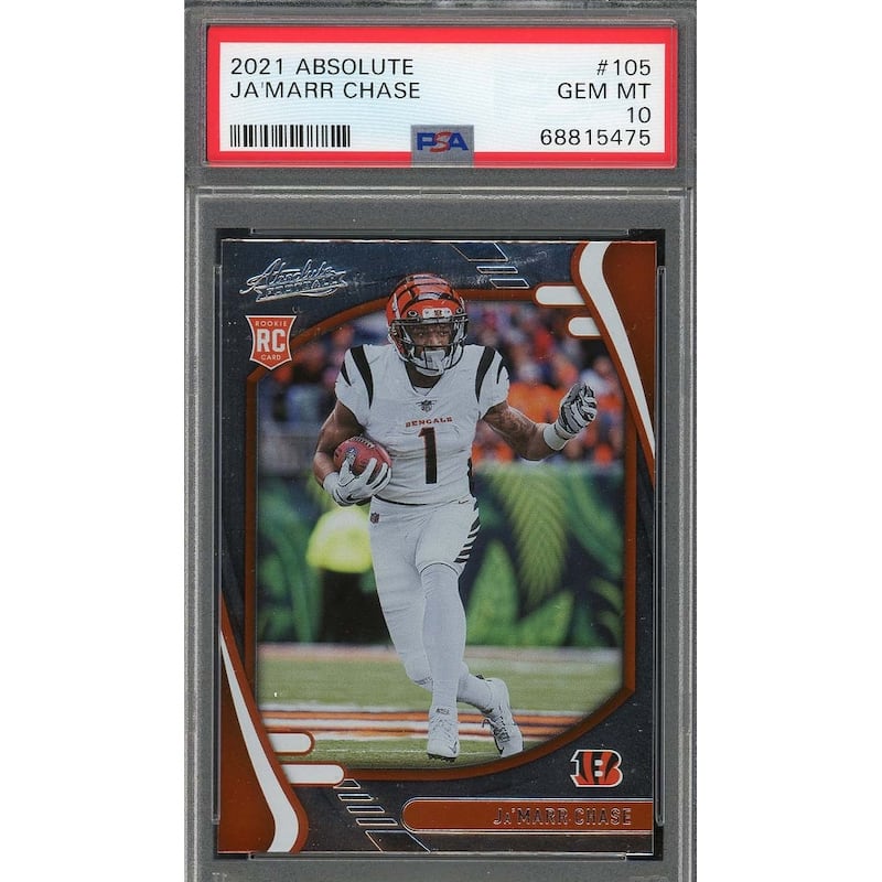 JaΓÇÖMarr Chase 2021 Panini Absolute Football Rookie Card RC #105 Graded PSA 10 - 8'6" x 11'6"