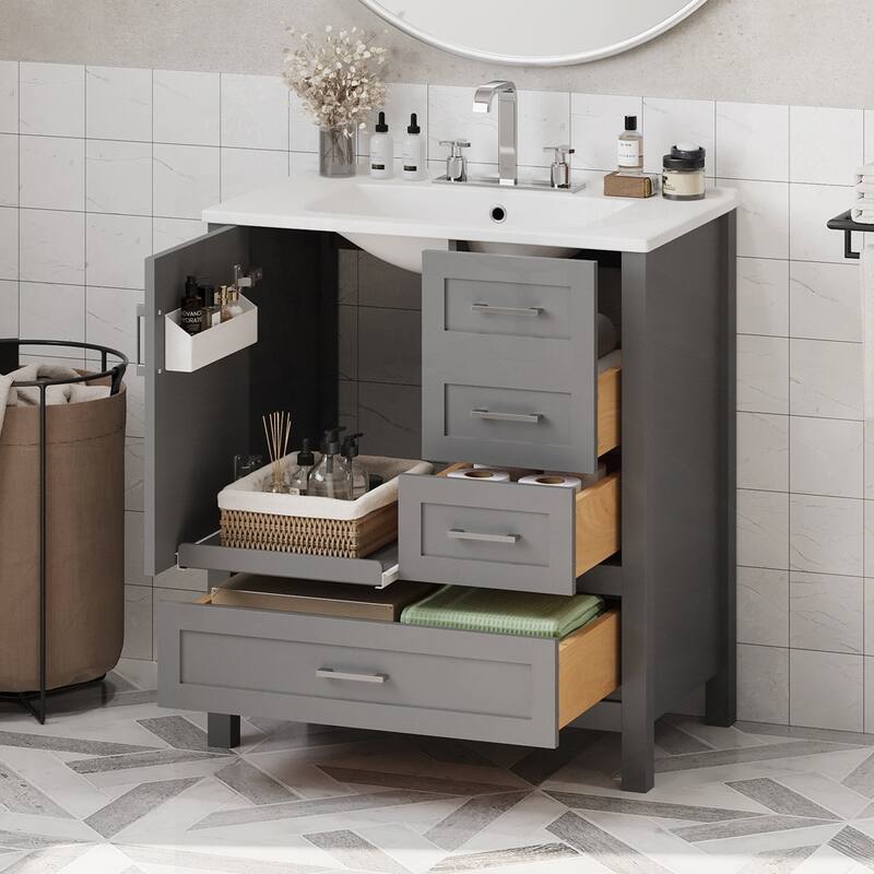 Bathroom Vanity with Sink Combination Set - Gray
