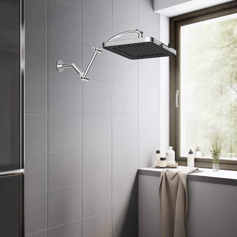High Pressure 5-Spray 13" Shower Head with 16" Shower Extension Arm