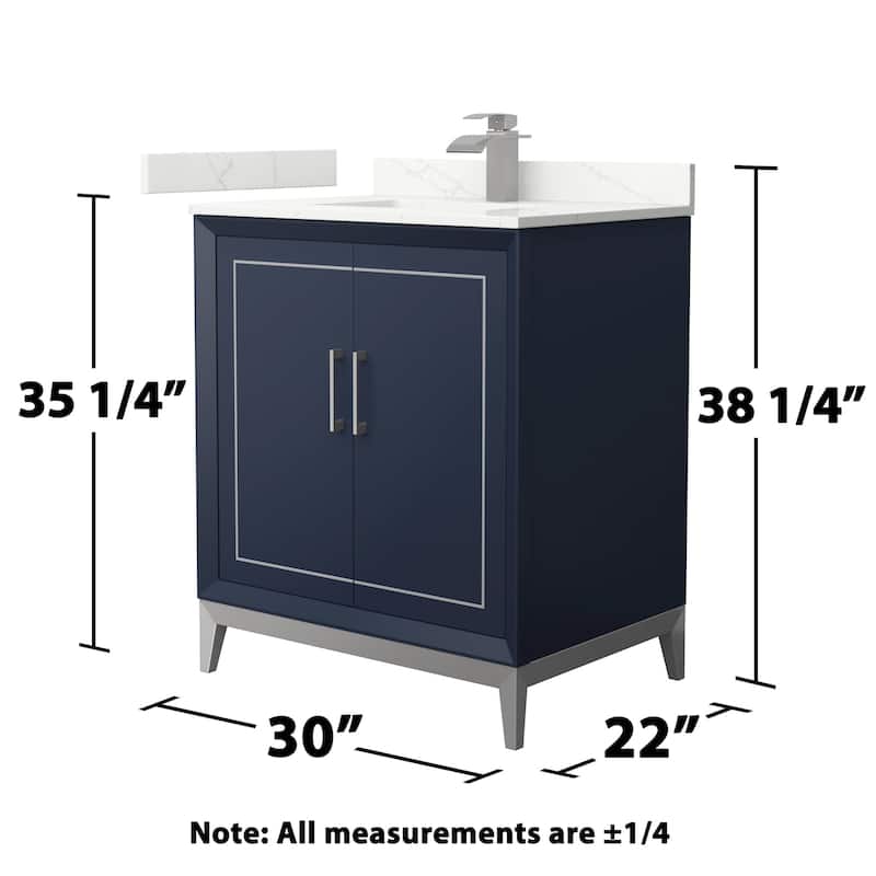 Wyndham Collection WCH515130S-QTZ-UNSMXX Marlena 30" Free Standing