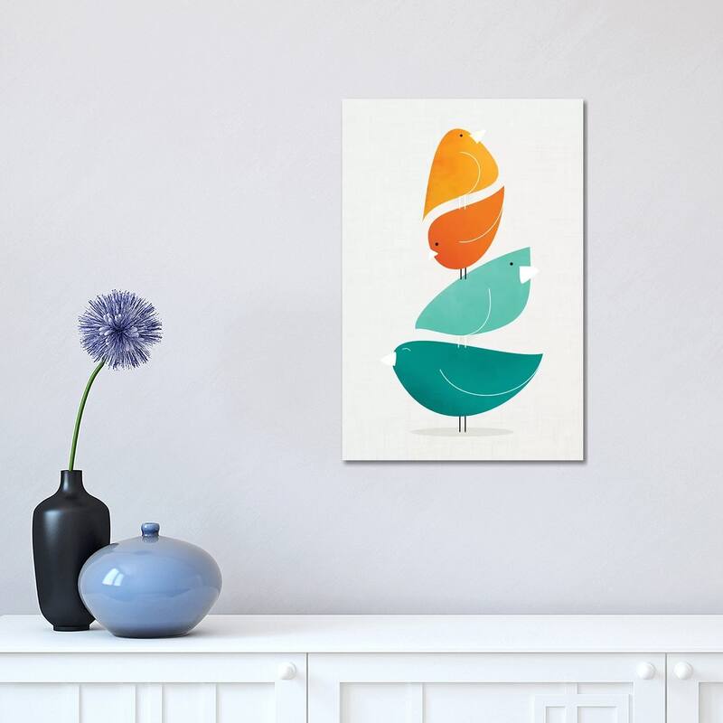 iCanvas "Bird Stack II" by Modern Tropical Canvas Print - 18x12x1.5