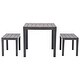 preview thumbnail 2 of 4, vidaXL Patio Table with 2 Benches Plastic Brown