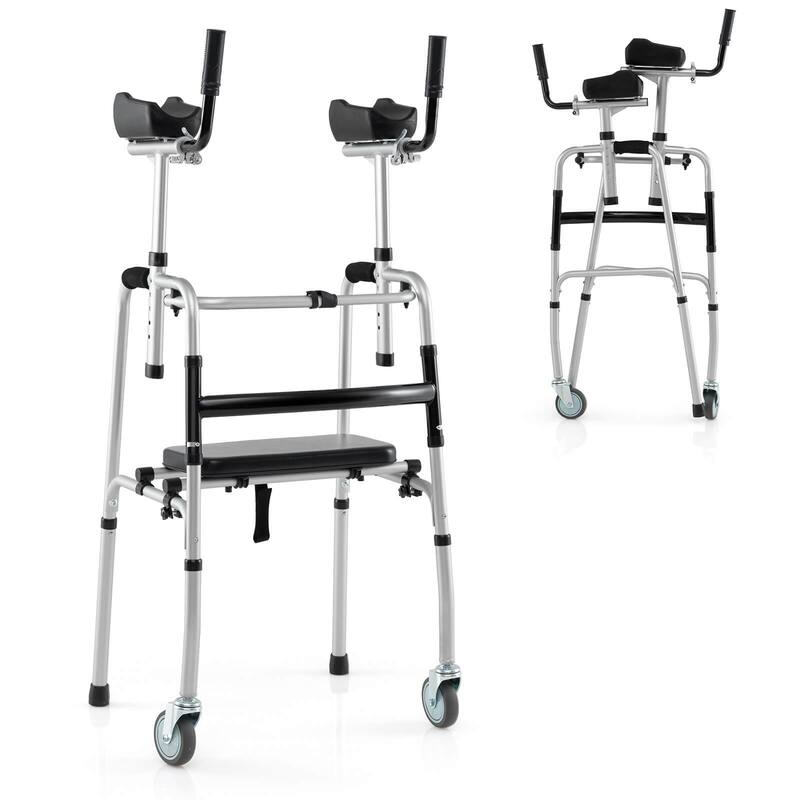 Costway Versatile Rolling Walker All Terrain Stand-Assist Walker with - See Details