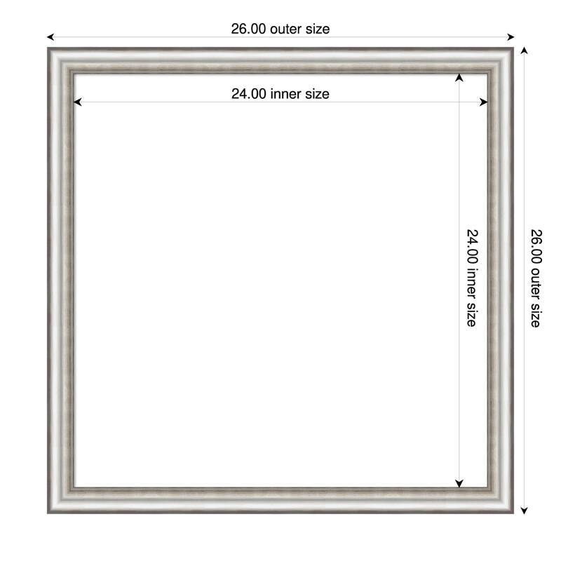 Amanti Art Salon Silver Narrow Framed Dry Erase Magnetic Board - 26 x 26 in