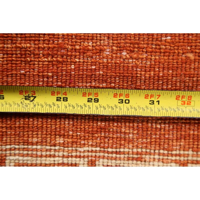 Orange Gabbeh Kashkoli Oriental Runner Rug Hand-knotted Wool Carpet - 2'6" x 8'8"