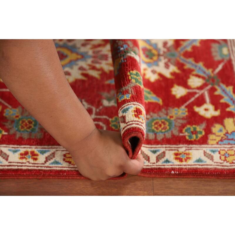 Floral Red Kazak Oriental Foyer Rug Handmade Wool Carpet - 2'0" x 2'11"