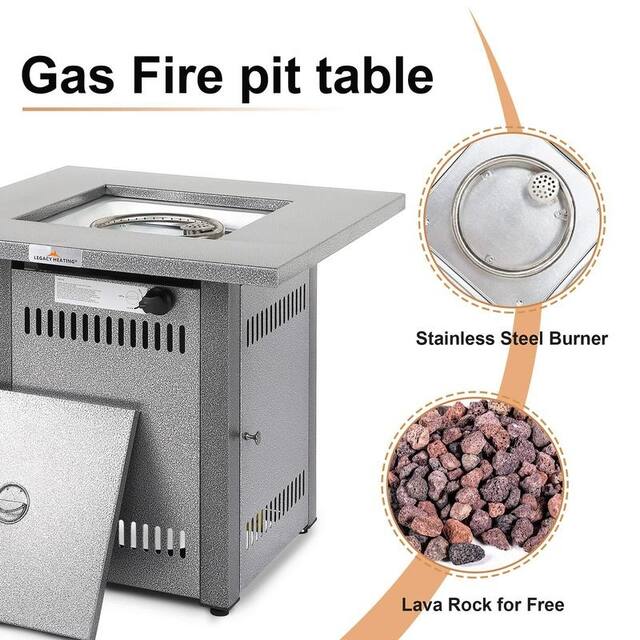 28" 50000 BTU Outdoor Patio Propane Gas Fire Pit Table