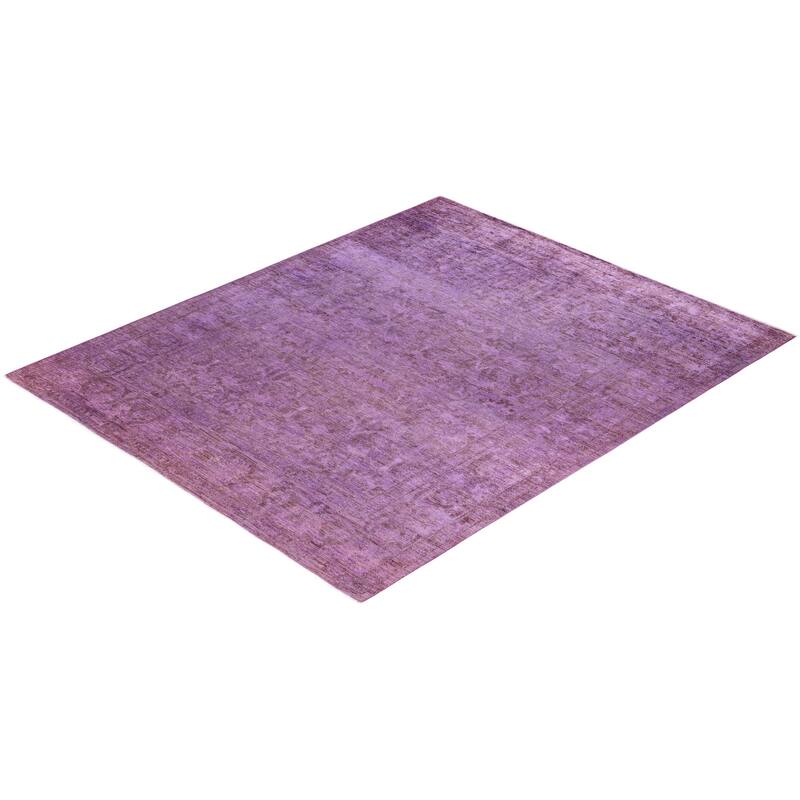 Overdyed One-of-a-Kind Hand-Knotted Area Rug - Purple - 8' 2" x 9' 10"